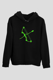Okçuluk - Archery Baskılı Unisex Siyah Hoodie
