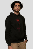 Oksitosin Molekülü Baskılı Unisex Siyah Kapüşonlu Sweatshirt
