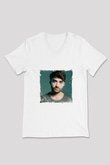 Oliver Heldens Baskılı Beyaz V Yaka Unisex Tişört