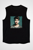 Oliver Heldens Baskılı Unisex Siyah Kolsuz Tişört