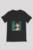 Oliver Heldens Baskılı Unisex Siyah V Yaka Tişört