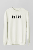 Ölü Canlı Süperpozisyon Baskılı Unisex Ekru Sweatshirt