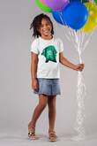 Om Baskılı Beyaz Unisex Beyaz Çocuk Tişört - Tshirt