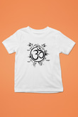 Om Baskılı Beyaz Unisex Beyaz Çocuk Tişört - Tshirt