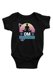 Om Baskılı Unisex Siyah Bebek Body - Zıbın