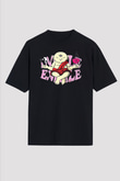 Om Baskılı Unisex Siyah Oversize Tişört - Tshirt