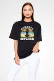 Om Baskılı Unisex Siyah Oversize Tişört - Tshirt