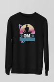 Om Baskılı Unisex Siyah Sweatshirt