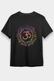 Om Baskılı Unisex Siyah Tişört - Tshirt