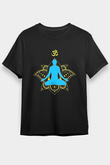 Om Baskılı Unisex Siyah Tişört - Tshirt