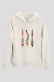 Omurga Renkli Baskılı Unisex Ekru Hoodie