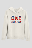 One Direction Beyaz Unisex Kapşonlu Sweatshirt