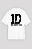 One Direction Beyaz Unisex Oversize Tişört T-Shirt