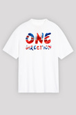 One Direction Beyaz Unisex Oversize Tişört T-Shirt