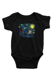 One Piece Baskılı Unisex Siyah Bebek Body - Zıbın