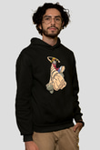 One Piece Baskılı Unisex Siyah Hoodie