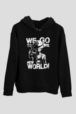 One Piece Baskılı Unisex Siyah Hoodie