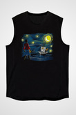 One Piece Baskılı Unisex Siyah Kolsuz Tişört - Tshirt