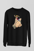 One Piece Baskılı Unisex Siyah Sweatshirt
