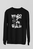 One Piece Baskılı Unisex Siyah Sweatshirt