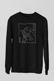 One Piece Baskılı Unisex Siyah Sweatshirt