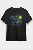 One Piece Baskılı Unisex Siyah Tişört - Tshirt