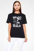 One Piece Baskılı Unisex Siyah Tişört - Tshirt