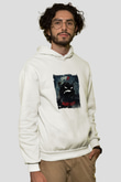 Onyx Baskılı Unisex Beyaz Kapüşonlu Sweatshirt