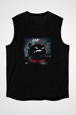 Onyx Baskılı Unisex Siyah Kolsuz Tişört
