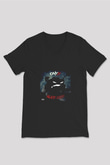 Onyx Baskılı Unisex Siyah V Yaka Tişört