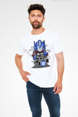 Optimus Drummer Baskılı Beyaz Unisex Tshirt