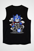 Optimus Drummer Baskılı Siyah Unisex Tshirt