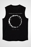 Orbit Culture Baskılı Unisex Siyah Kolsuz Tişört - Tshirt