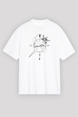 Orienteering Baskılı Unisex Beyaz Oversize Tişört - Tshirt
