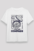 Orienteering Baskılı Unisex Beyaz Tişört - Tshirt