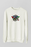 Orienteering Baskılı Unisex Ekru Sweatshirt