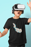 Orienteering Baskılı Unisex Siyah Çocuk Tİşörtü - Tshirt