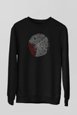 Orienteering Baskılı Unisex Siyah Sweatshirt