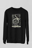Orienteering Baskılı Unisex Siyah Sweatshirt