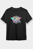 Orienteering Baskılı Unisex Siyah Tişört - Tshirt