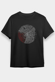 Orienteering Baskılı Unisex Siyah Tişört - Tshirt