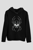Örümcek Kuru KafaSiyah  Unisex Hoodie