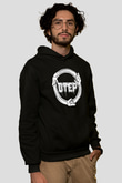 Otep Baskılı Unisex Siyah Kapüşonlu Sweatshirt