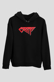 Otep Baskılı Unisex Siyah Kapüşonlu Sweatshirt