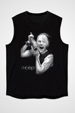 Otep Baskılı Unisex Siyah Kolsuz Tişört - Tshirt
