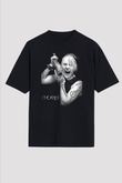 Otep Baskılı Unisex Siyah Oversize Tişört - Tshirt