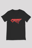 Otep Baskılı Unisex Siyah V Yaka Tişört - Tshirt