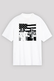 OutKast Baskılı Beyaz Unisex Oversize Tişört - Tshirt
