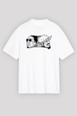 OutKast Baskılı Beyaz Unisex Oversize Tişört - Tshirt