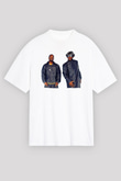 OutKast Baskılı Beyaz Unisex Oversize Tişört - Tshirt